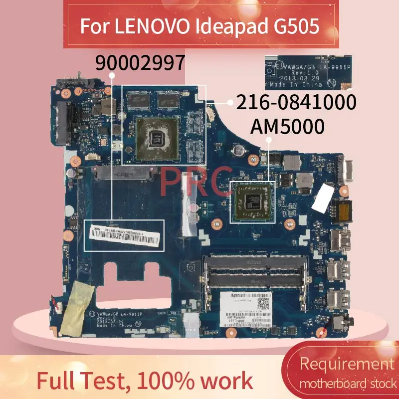 

VAWGA/GB LA-9911P For LENOVO Ideapad G505 A4 Notebook Mainboard 90002997 216-0841000 DDR3 Laptop Motherboard