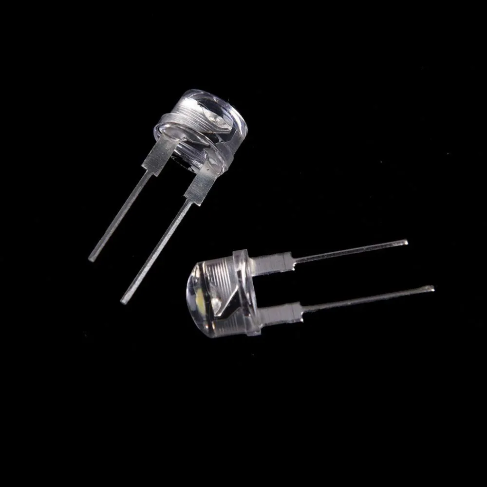 500PCS 8mm Straw Hat LED Diode Bright White 0.25W F8 Power 0.5W Transparent Light Emitting Diode Red Yellow Green Blue Pink