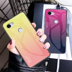 For Google Pixel 3A 3 XL Case Fashion Hard Toughened glass Gradient Protective Back Cover case For Google Pixel 2 XL Pixel3 3a