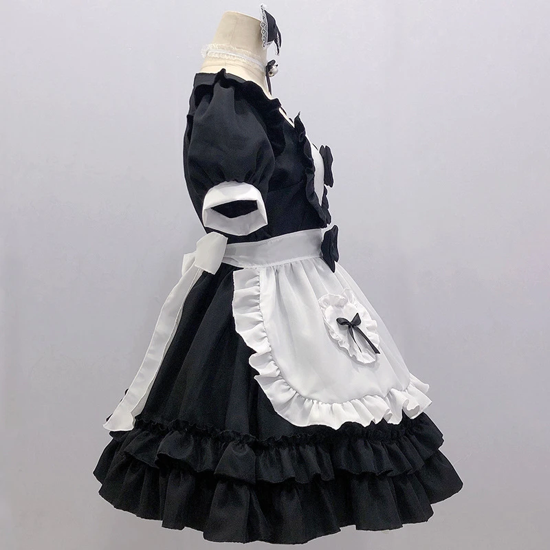 Halloween natale Cosplay uniforme ragazza Lolita Style donna Lady Performance Dress grembiule fiocco nero donna moda 2022 inverno