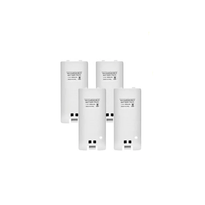 4pcs 2800mAh Rechargeable Batteries+Quad 4 Charger Dock Station Kit For Wii Controller Wii Remote Controller White Charger