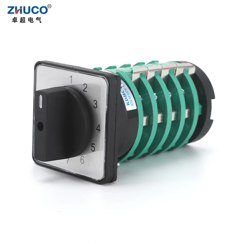 ZHUCO KDHC-32/3X7-5 690V 32A 1-7 7 Position 5 Pole Sliver Contact Adjustable Welding Machine Rotary Changeover Cam Switch