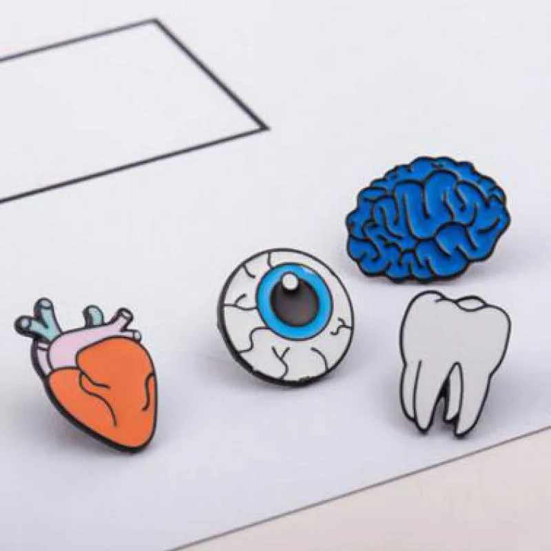 Broches de cuerpo humano versión coreana de las joyas, broche de dientes, ojos del cerebro, accesorios, insignia de Pin al por mayor