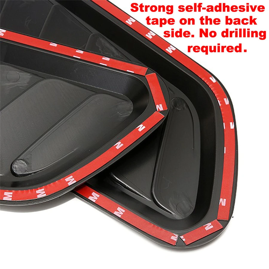 2 Pcs Car Air Flow Intake Scoop Hood Bonnet Vent Front Engine Cover Glossy Black