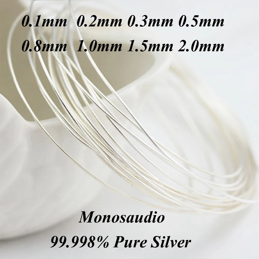 99.998% wysokiej czystości solidne czyste srebro Audio Hifi DIY kabel do słuchawek słuchawkowe linia sygnału nieosłonięty przewód 0.1mm-2.0mm