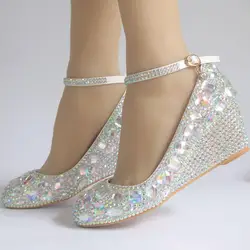 BaoYaFang AB cristallo Scarpe da sposa donna tacchi alti Scarpe a punta Scarpe da festa da sposa scarpe da donna Décolleté alti Cinturino alla caviglia