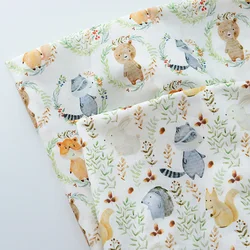 60S Cartoon Animals Cotton Digital Printing Fabric Soft Breathable For Tops  Dresses Shirts Per Meters