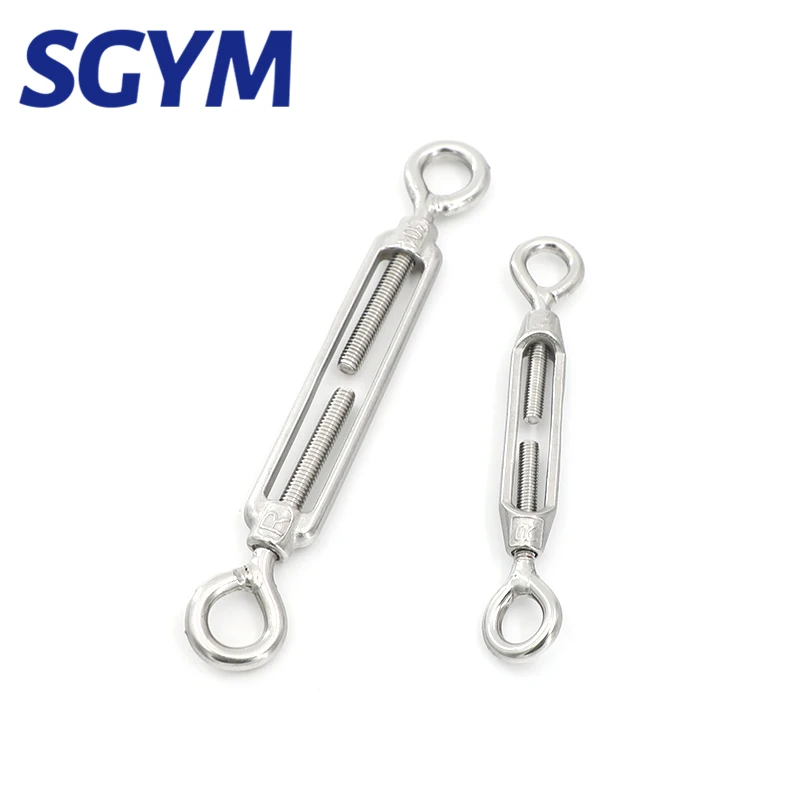 1Pcs M4 M5 M6 M8 M10 Stainless Steel 304 Adjust Chain Rigging Hooks & Eye Turnbuckle Wire Rope Tension Device Line Oc Oo Cc Type