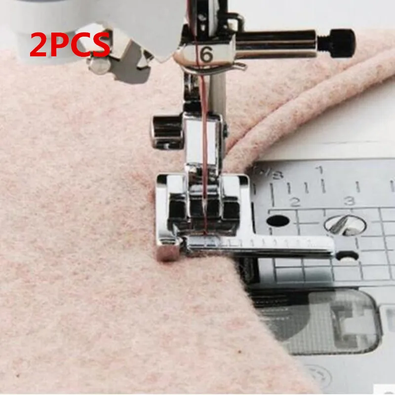 Multifunction Household Sewing Machine Presser Foot Tape Measure with a Ruler Stitch Guide Sewing Foot Snap on Metal  AA7016-2