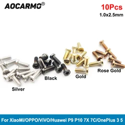 Aocarmo 10Pcs/Lot Bottom Bolts Screws 1.0x2.5mm For XiaoMi For OPPO For ViVO For Huawei P9/P10/7X/7C For OnePlus 3/5