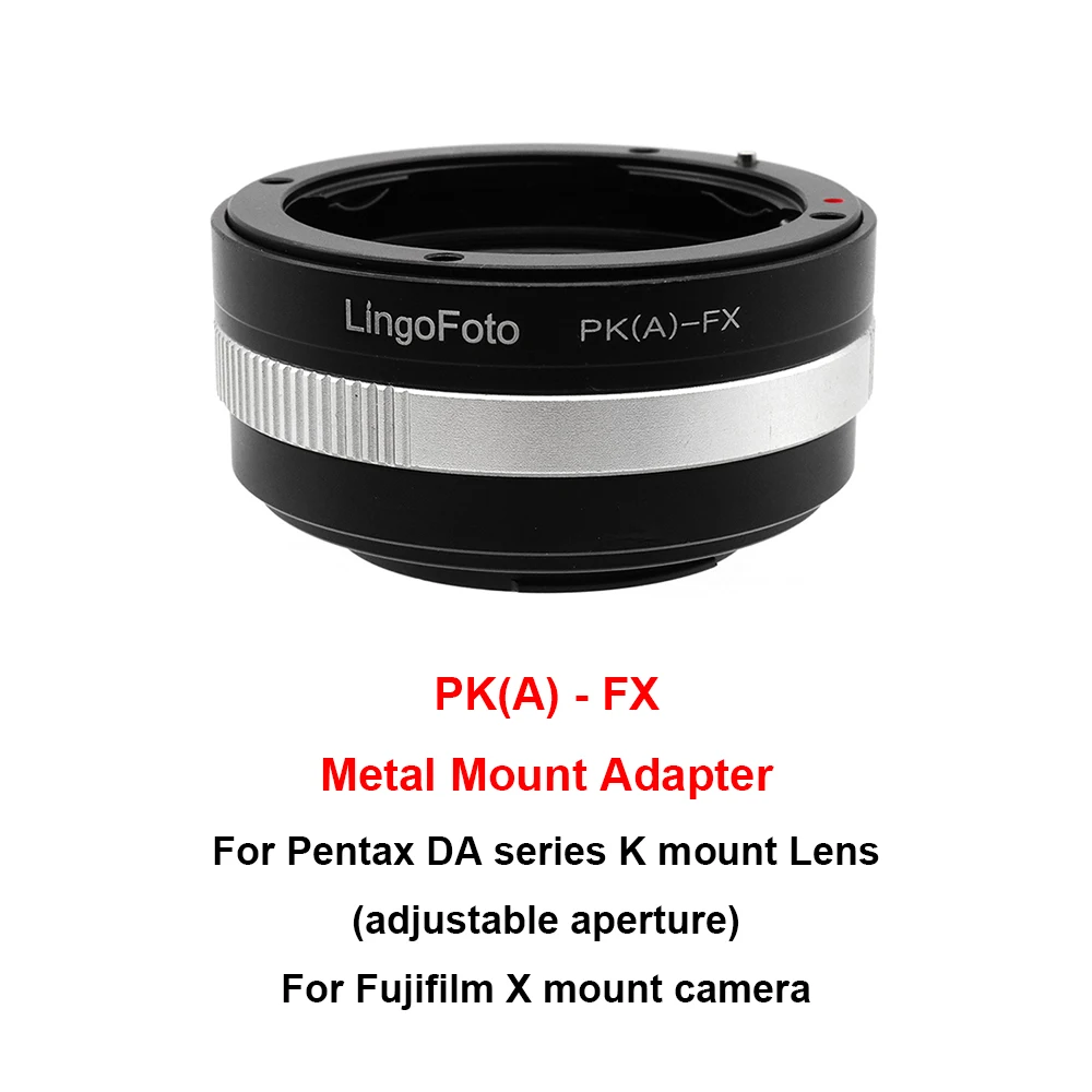 PK(A)-FX Mount Adapter with Aperture Ring for Pentax K mount lens (Especially for DA,KA series) to Fujifilm X mount camera