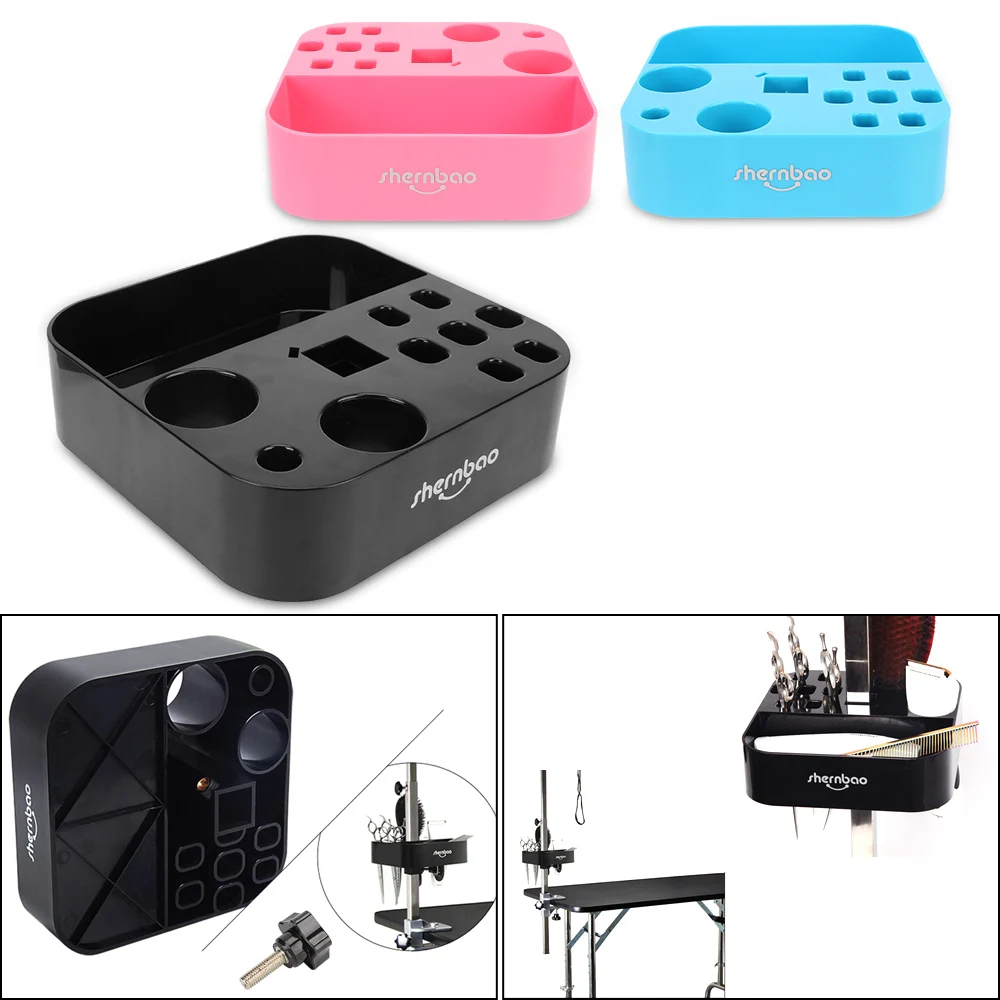 On the bracket Dog Cat Supplies Plastic Storage Box Pet Grooming Tools Brushes Organizer Table Scissors Dog Comb Boxes