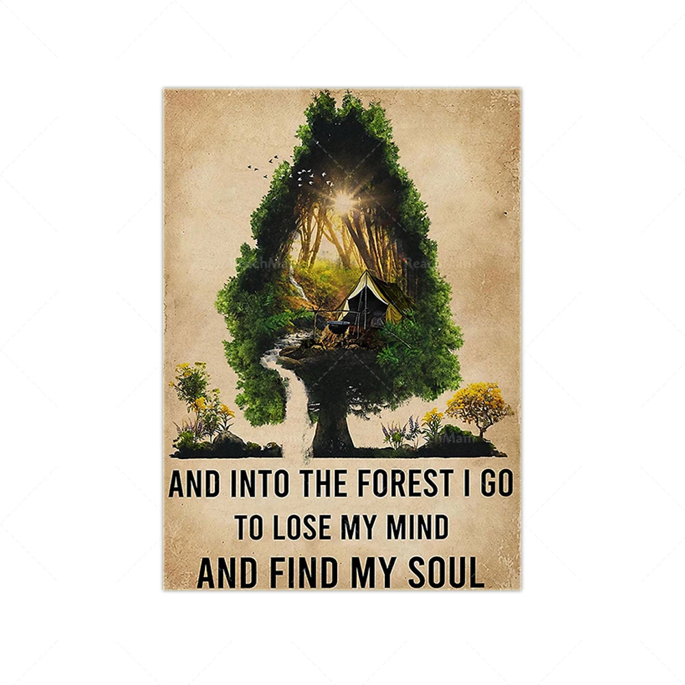 And Into The Forest I Go To Lose My Mind And Find My Soul Poster, Camping Poster, Camping Wall Decor, Gift For Campers, Campers