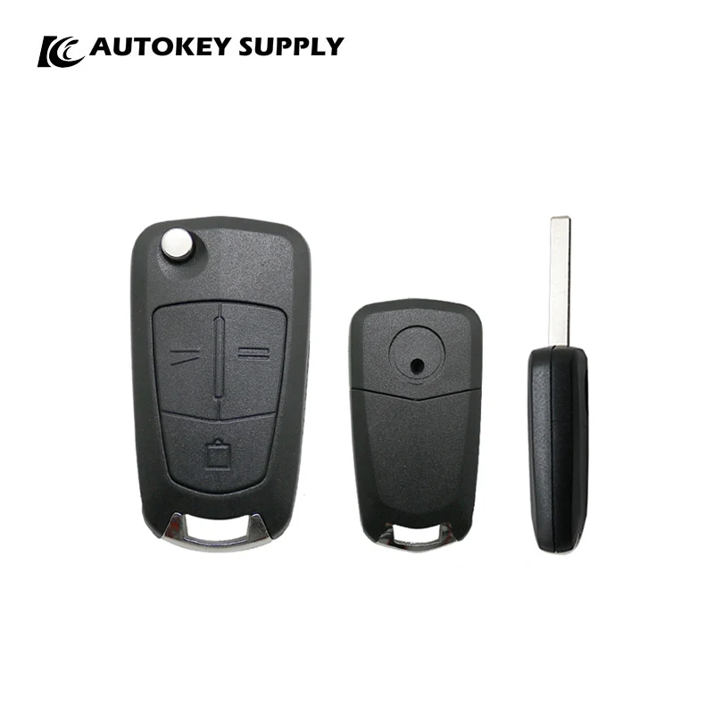 

For Opel/Vauxhall Astra Vectra Corsa 3 Button Remote Flip Key Shell Blade Hu100 Autokeysupply AKOPF104