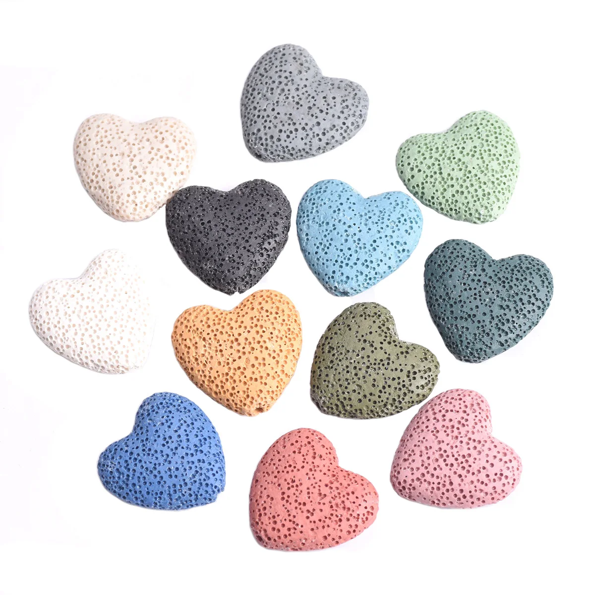 

5pcs Natural Volcano Lava Stone Heart Shape 20x8mm 26x8mm Loose Crafts Beads lot for Jewelry Making DIY Earring Findings