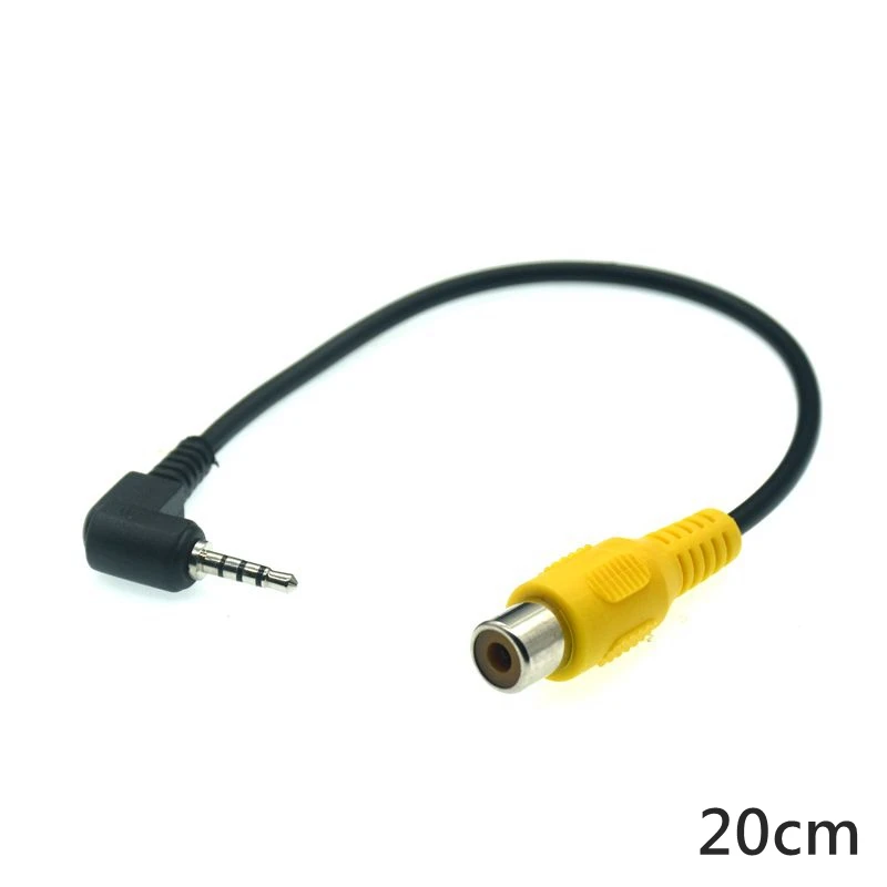 AV In Adapter kabla wideo 2.5mm AV Jack męski wtyk na RCA żeński Adapter kablowy do GPS tylna kamera karta dźwiękowa Bluetooth Car