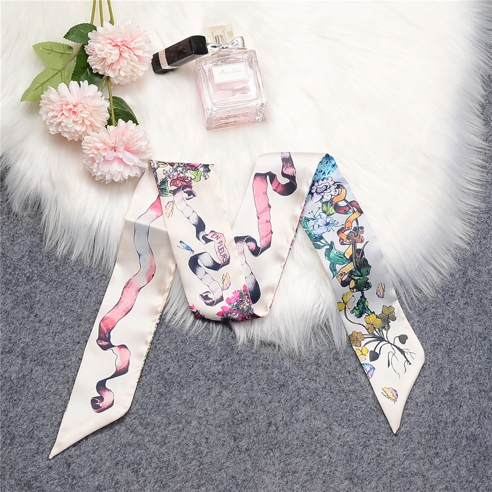 New Tarot Twill 100% Summer Silk Scarf Women Brand Scarf Skinny Hair Bag Scarves Design Wrist Towel Foulard Neckerchief Headband