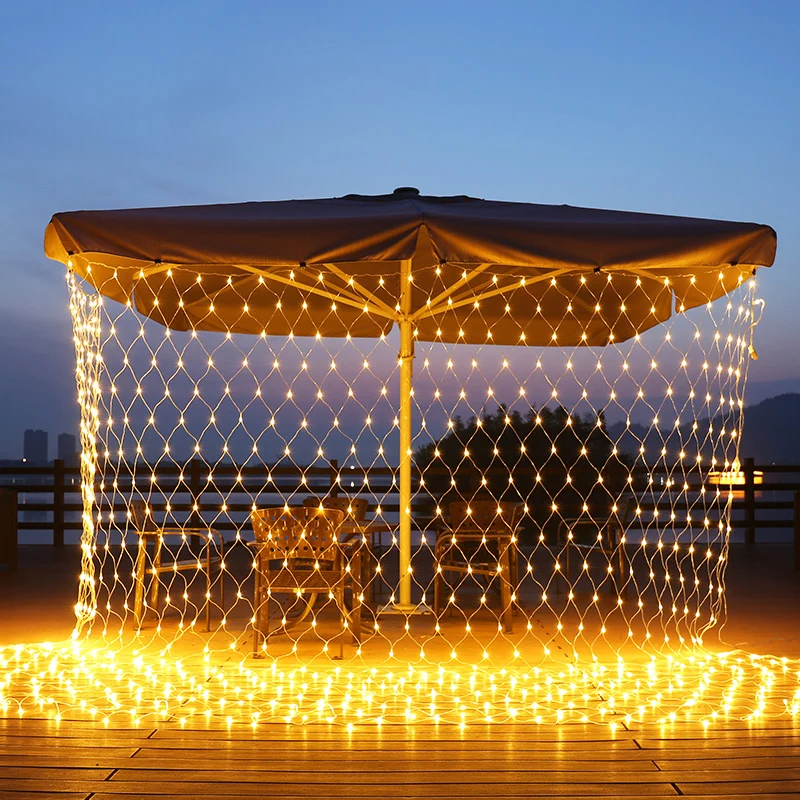 

Garland Christmas LED Net Mesh String Light 1.5*1.5M 3x2M Net Lamp Outdoor Garden Holiday Party Wedding Fairy Light