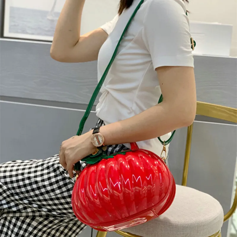 

Spring and summer new female bag portable messenger bag PU female bag pumpkin shape bag personality creative bag