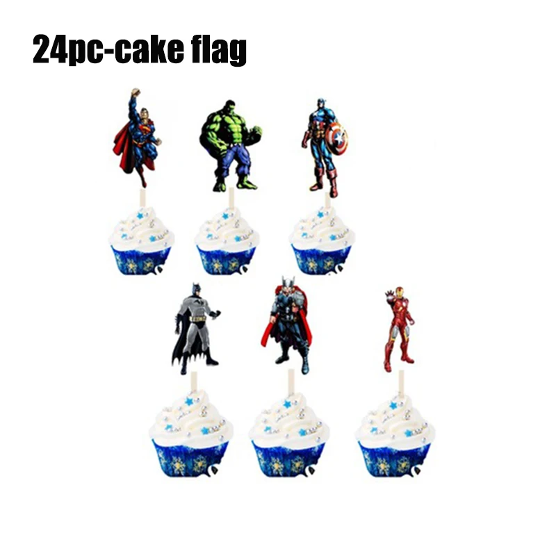 50pc-set The Avengers Party Decoration Package Superhero Pull Flag Cake decoration Boy Children Birthday Balloons Kids Toy Set