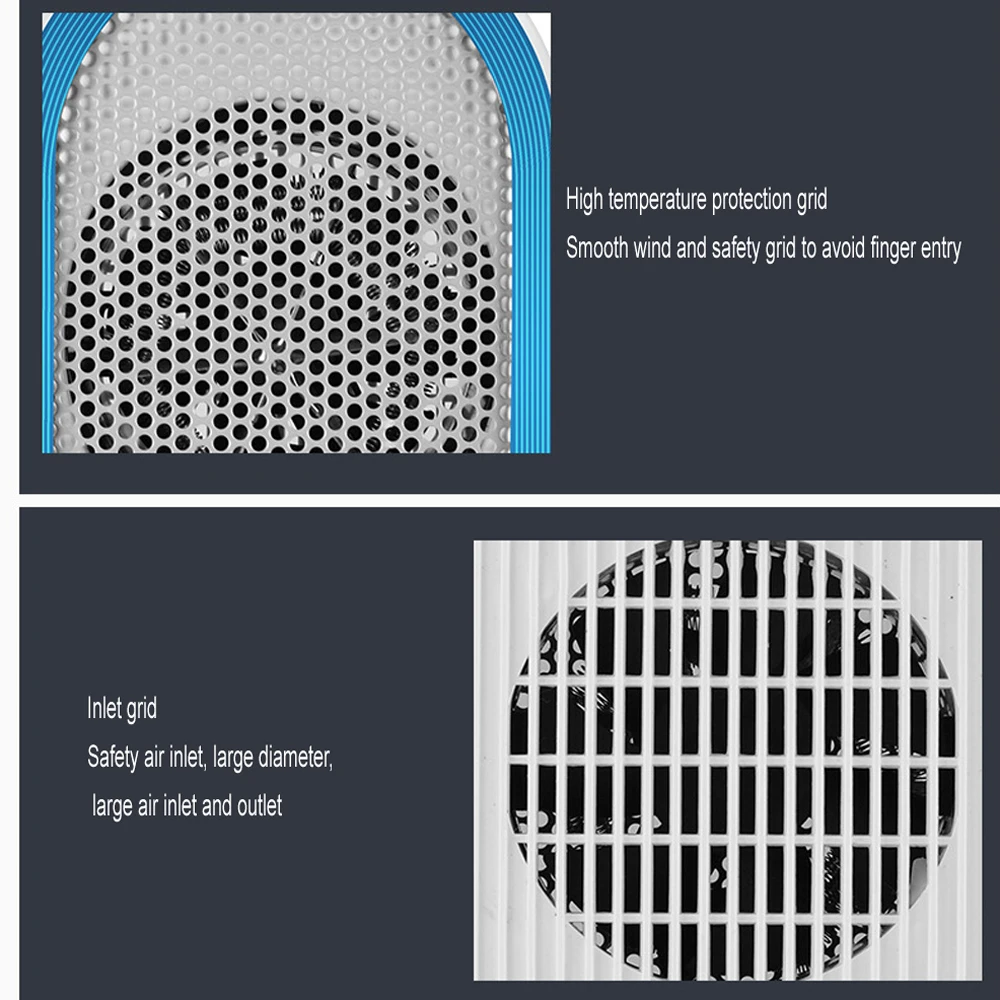 Aquecedor de parede elétrico, portátil, termostato ajustável, prático, para ventilador de inverno, fogão de aquecimento