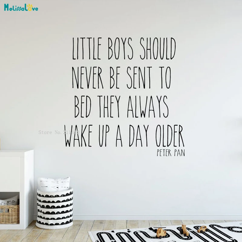 Little Boys Should Never Be Sent To Bed They Always Wake Up A Day Older Wall Decals For Kids Room Lovely Decor Decals YT3527