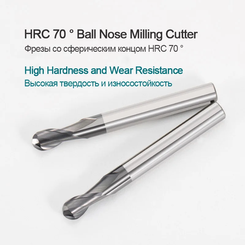 HRC70 fresa in carburo di tungsteno fresa a sfera naso fresa stampo speciale CNC Router Bit R3 strumenti per acciaio inossidabile lega di titanio