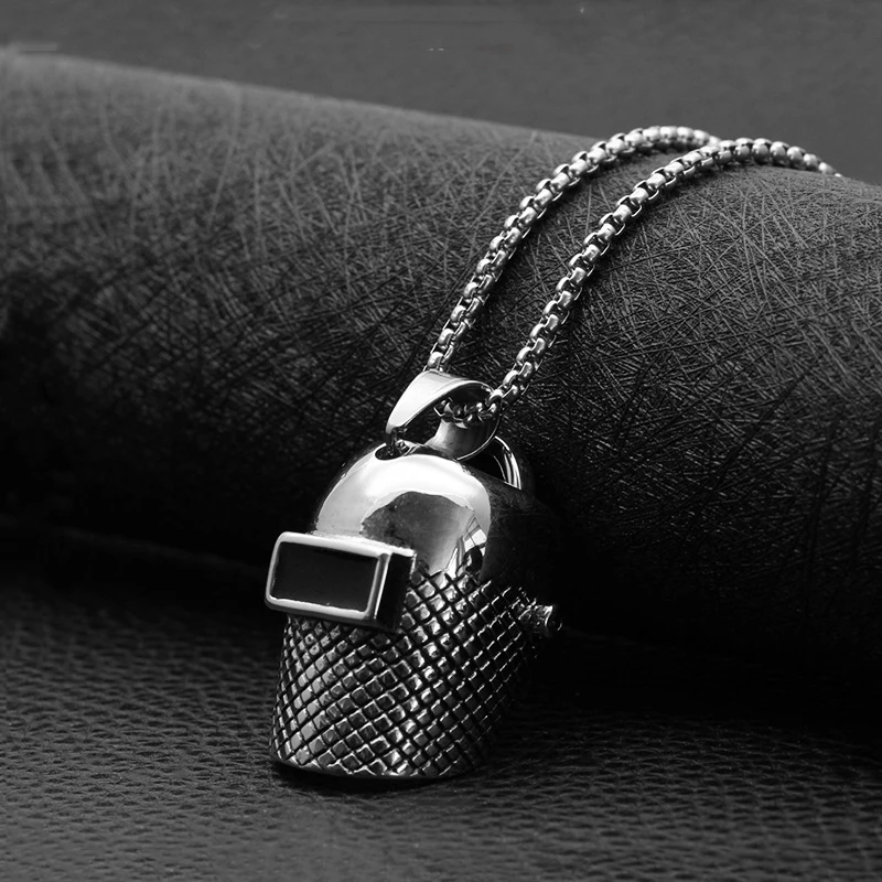 Fashion Punk Style Mask Men\'s Pendant Titanium Steel Hanging Neck Jewelry Student Hipster Hot Sale