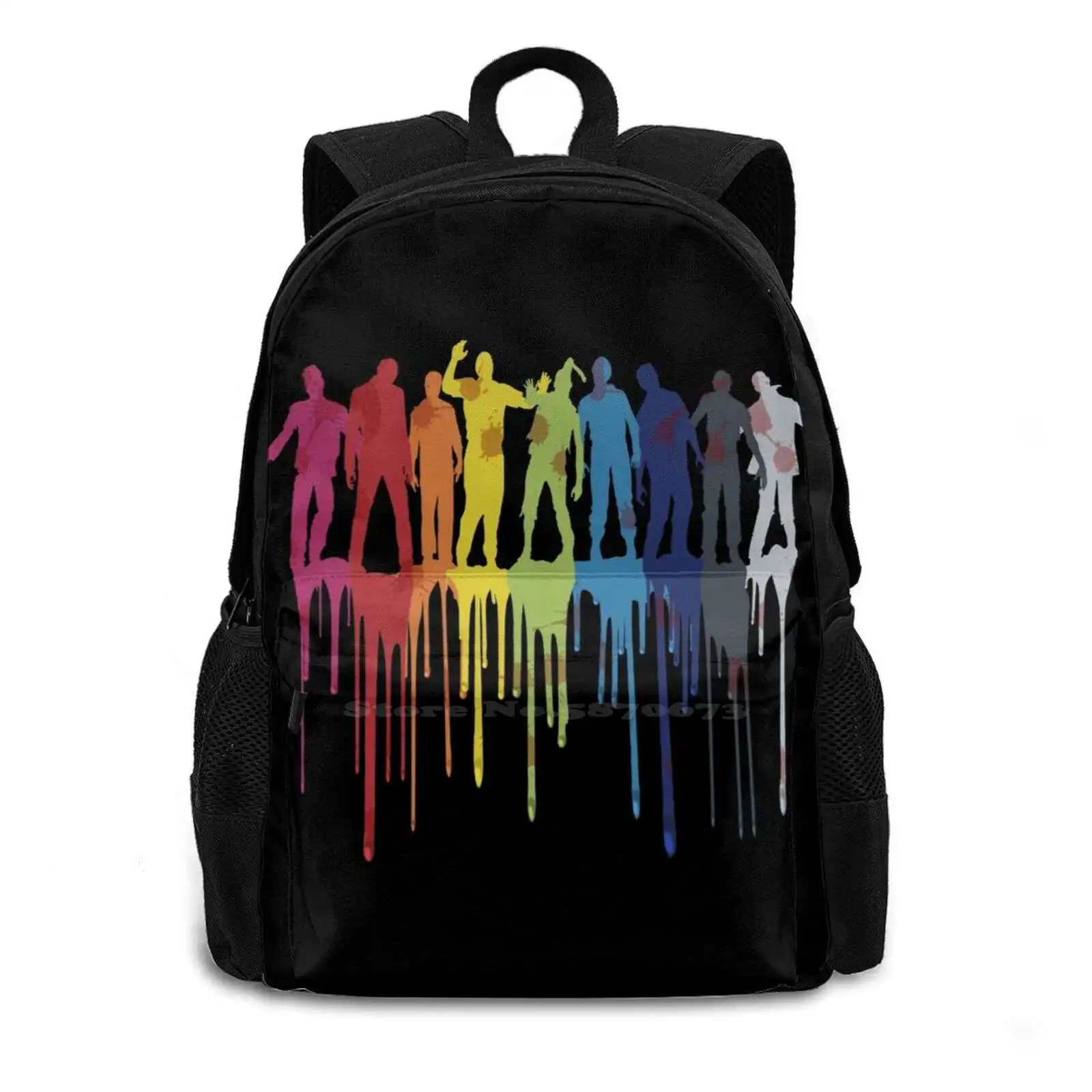 Rainbow Zombie Shuffle : Version Two Hot Sale Schoolbag Backpack Fashion Bags Zombies Undead The Last Of Us Dead Island Z Dawn