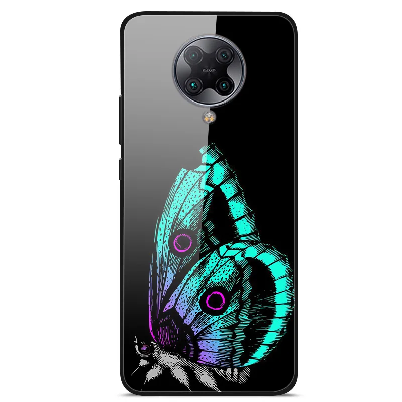 For Xiaomi Poco F2 Pro Case Poco M3 Pro Tempered Glass Hard Cover for Xiaomi Poco M3 Pro 5G Fundas Luxury Coque Space Capa