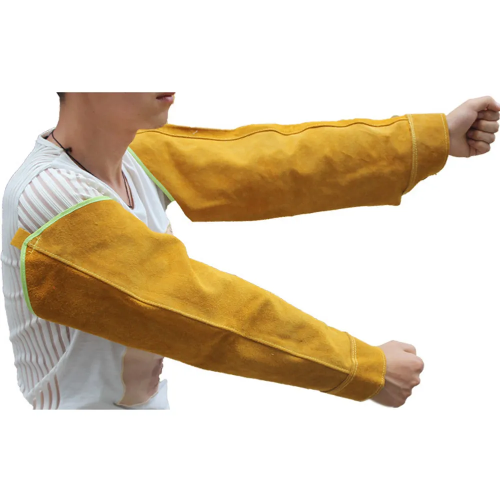 1 Pair Heat Resistant Welding Arm Sleeves Protection Cuff Safety for Workers Welder Arm Protective Sleeves Heat Resistant