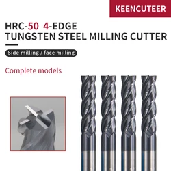 Acciaio al tungsteno End Mill 1 millimetri-12mm 4 Flauto HRC50 Codolo cilindrico Fresa Rivestimento In Lega Tornio In Metallo Duro strumenti di Macchine CNC