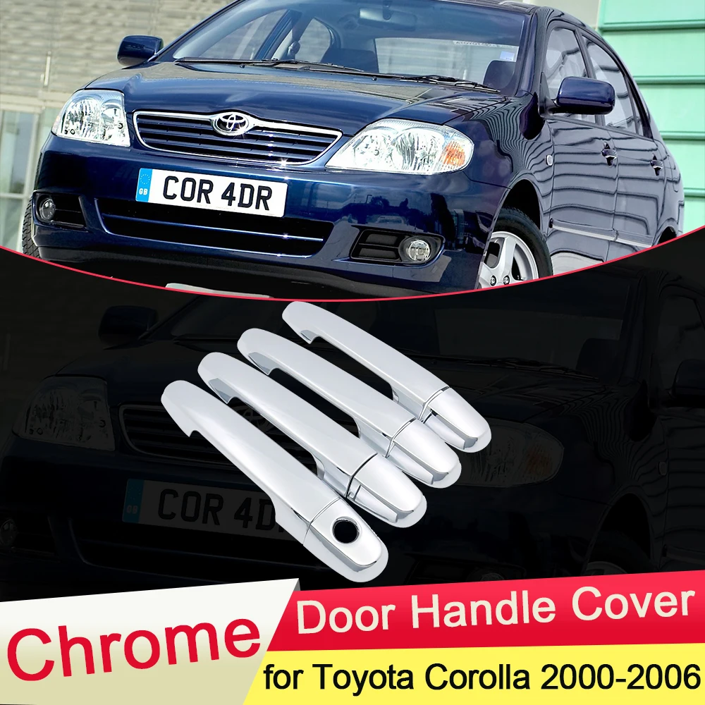 for Toyota Corolla 2000 2001 2002 2003 2004 2005 2006 E120 E130 Chrome Door Handle Cover Trim Catch Cap Car styling Accessories