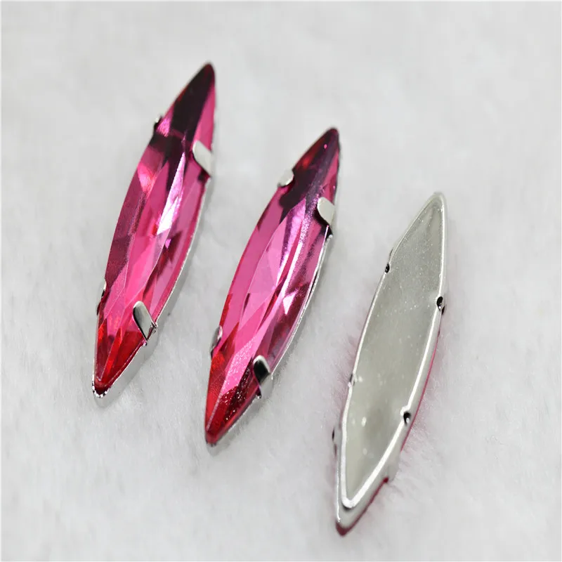 10x35mm 4x15mm Navette stenen Kerst stijl witte k klauw instelling voor sieraden of jurk tassen opnaaien