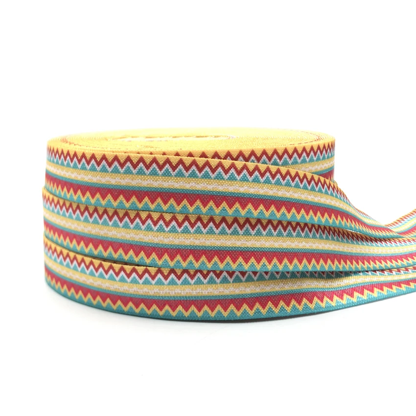 16mm Polka Dot Stripe Print Arrow Fold over Elastic Band nastro da cucito artigianato fatto a mano accessori fai da te fascia per capelli cravatte