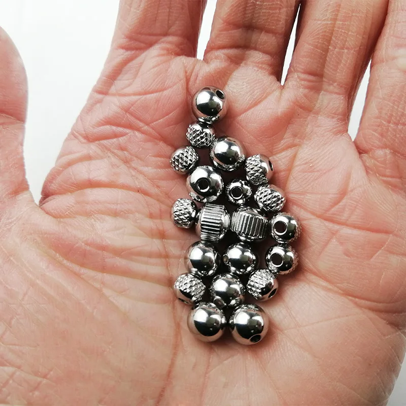 3/4/6/8 مللي متر المقاوم للصدأ فاصل من الفولاذ كرة مستديرة الخرز المعادن سحر فضفاض الخرز للمجوهرات سوار صنع Findings بها بنفسك اكسسوارات النتائج