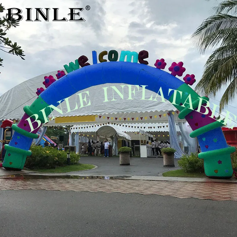 Colorful welcome inflatable arch large event inflatable entrance arch for events