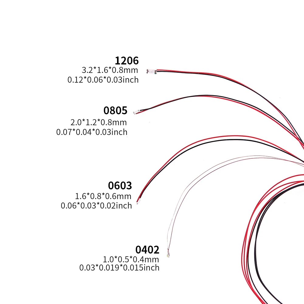 20pcs 12V 0805 1206 0603 Micro SMD Led Lamp Model Train DIY Model Making HO N OO Scale Pre-Soldered Micro Litz Wired Chip