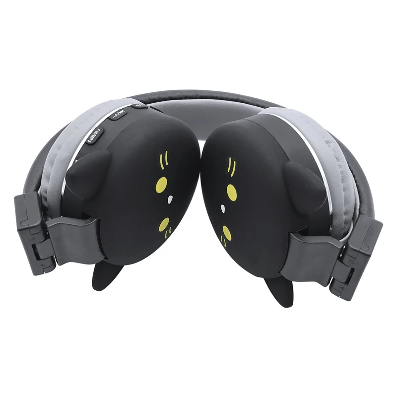 اللاسلكية القط سماعات أذن بلوتوث الشباب الاطفال طوي سماعة ستيريو 3.5 مللي متر التوصيل مع هيئة التصنيع العسكري راديو FM