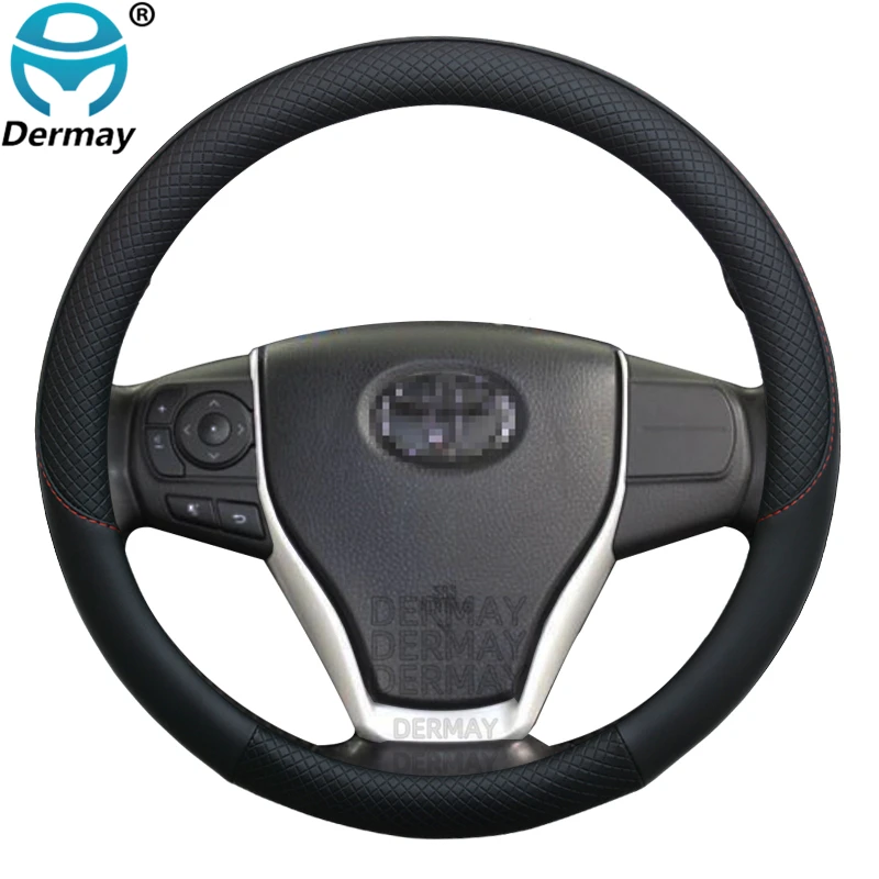 100% DERMAY Brand Leather Car Steering Wheel Cover for Toyota Esquire Voxy NAV1 Noah Noa Auto Accessories