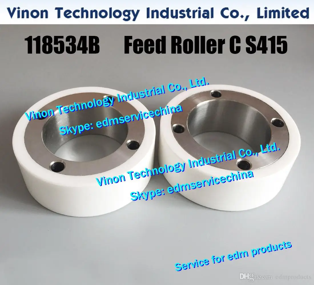 S415-W 118534B EDM Feed Roller C  (New model) 70x42x25mm, Ceramic Sub Roller for Sodic AQ327,AQ300L,AQ537L,SL400,SL600. 118534С