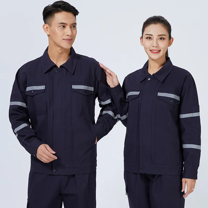 Herbst Dicke Lange-sleeve Arbeit Kleidung Für Männer Frauen Reine Baumwolle Atmungsaktiv Reflektierende Elektriker Arbeit Overall Miner Uniformen