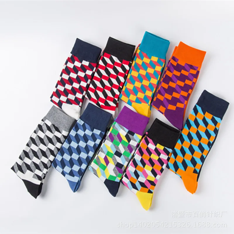 

9 pairs of socks autumn and winter tide brand men and women couples in high tube cotton socks factory wholesale