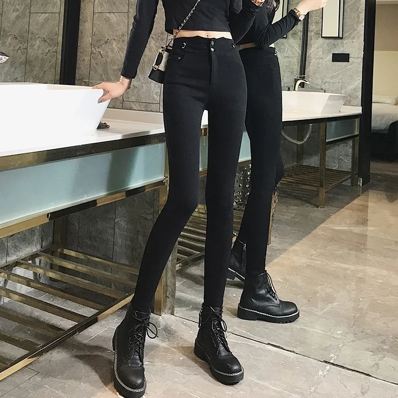 Street High Black Casual Sweatpants Women High Waist Elastic Skinny Push Up Pencil Pants Female Autumn Fashion Joggers Trousers