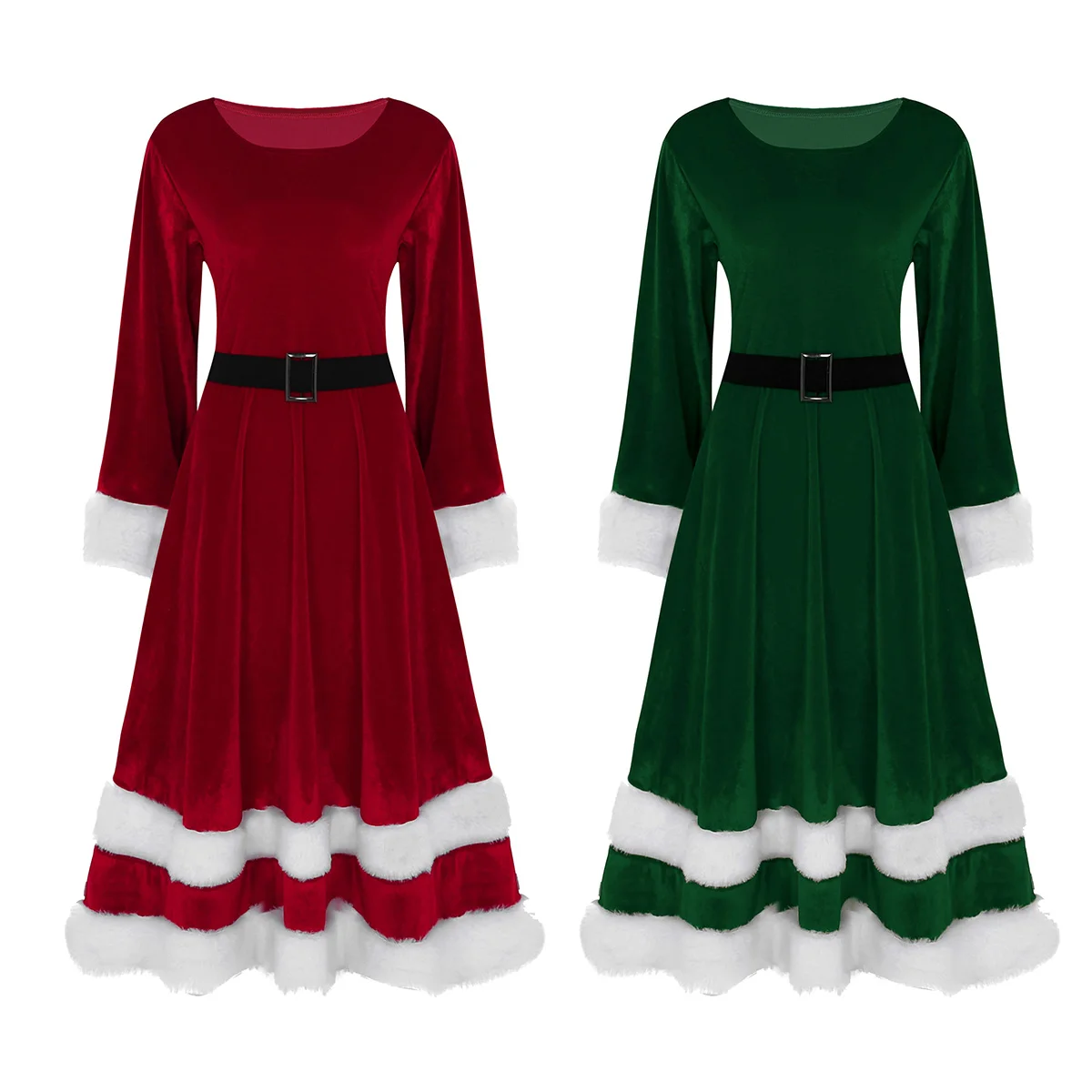 Christmas Sexy Dress Women Xmas Santa Claus Party Fancy Dress Sexy Miss Claus Dresses Adult Sweetie Ball Gown Cosplay Costume