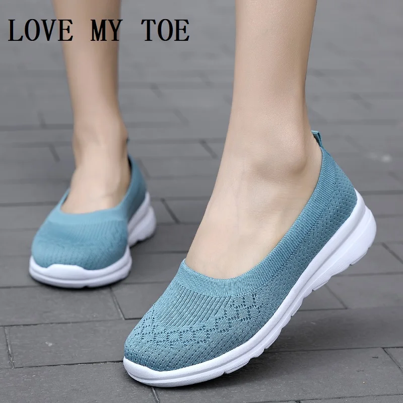 2021 New Light Soft Mesh Breathable Casual Chaussure Femme Sport Flats Platform Ladies Trainers Shoes For Women Zapatos Mujer