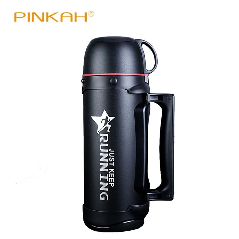 PINKAH Thermos Pot Large Capacity 48 Hour Insulation Kettle Outdoor Sports Portable Shoulder Strap Handle Vacuum Water Bottle