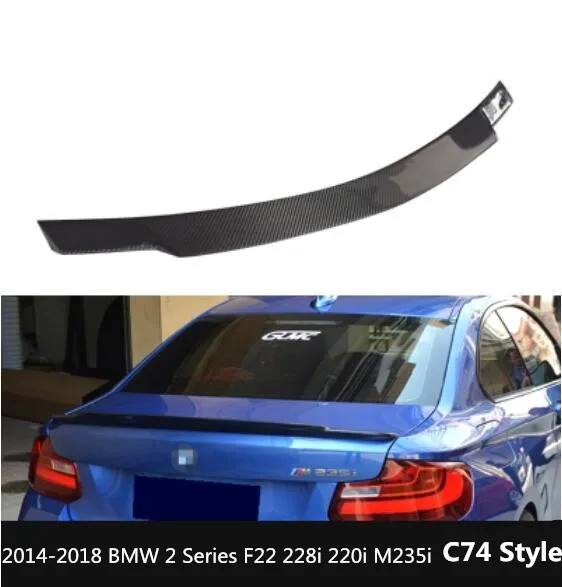 Carbon Fiber C74 Car Rear Wing Trunk Lip Spoilers For BMW 2 Series F22 228i 220i M235i 2014 2015 2016 2017 2018