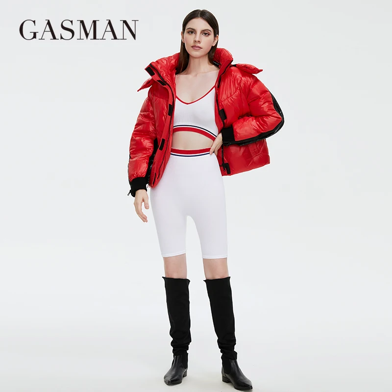 GASMAN 2022 Women\'s Winter Down Jackets Short Fashion Designer Personality Women coat Color Contrast Waterproof Warm parka 21727