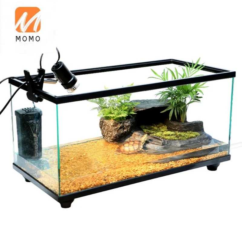 

Turtle Jar Provided with Balcony Special Cylinder for Glass Turtle Tank Household Large Fish Tank Ecological Feeding Box